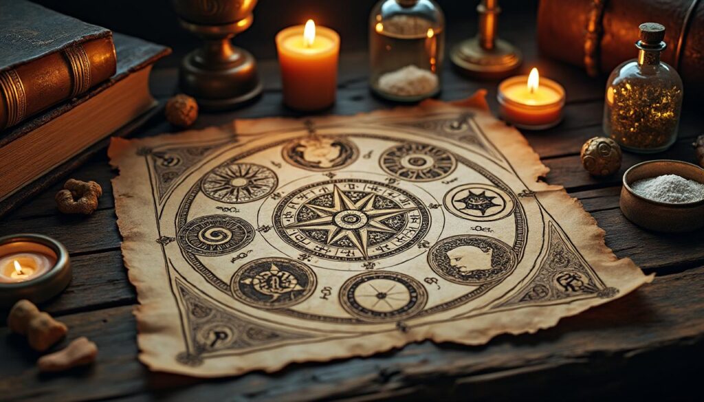 découvrez les symboles alchimistes et leurs significations mystiques profondes, explorant l'art ancien de la transformation et la quête spirituelle.